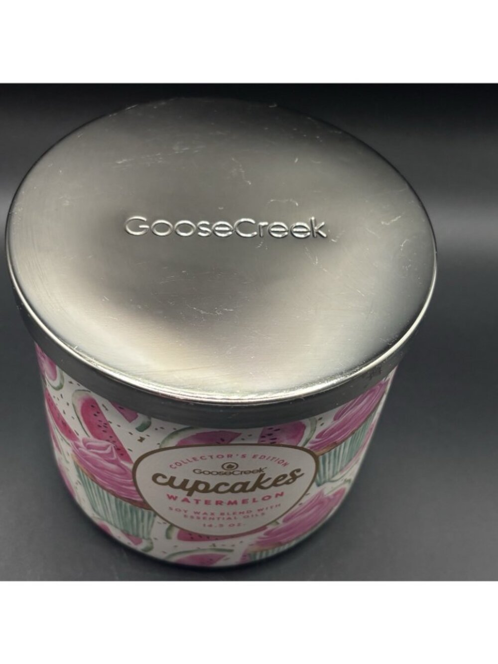Goose Creek Watermelon Cupcakes 3 Wick Candle 14.5 oz Fruity Gourmand Bakery - Picture 4 of 16